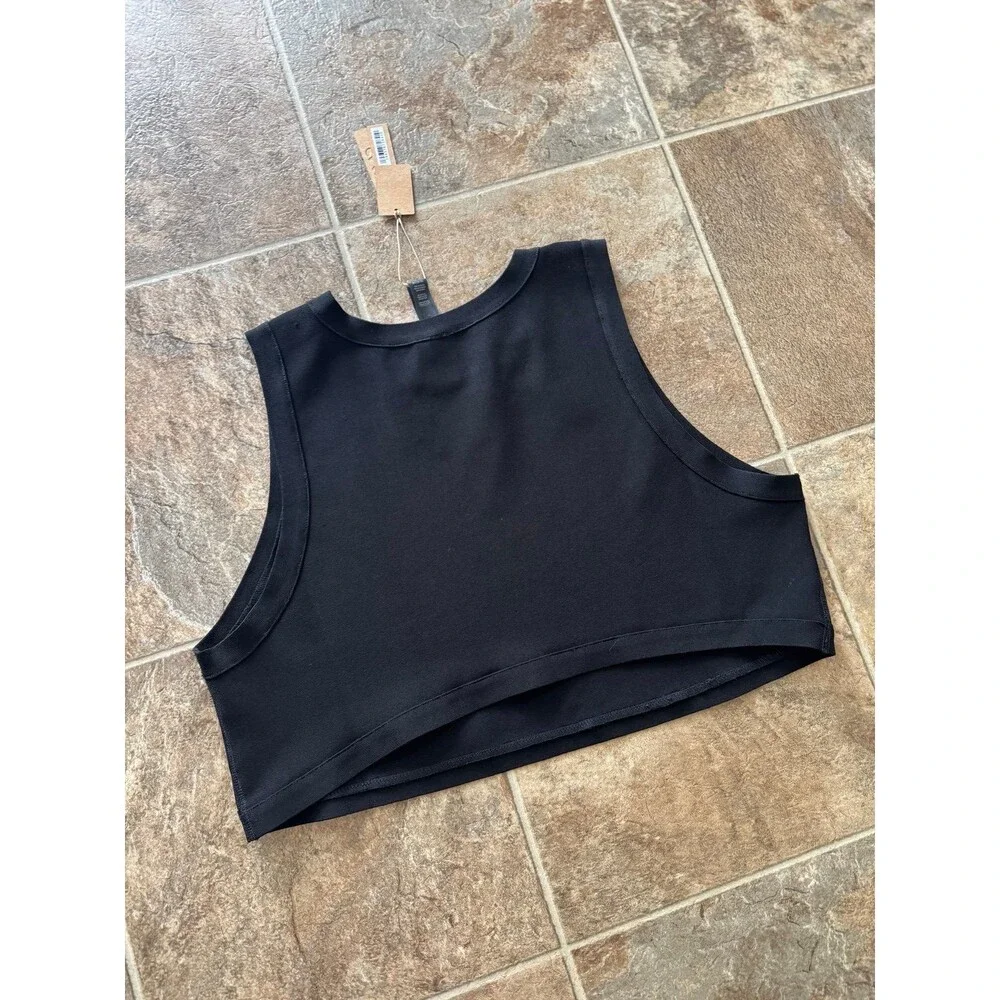 Skims Knit Swim High Neck Top Onyx Size 4X